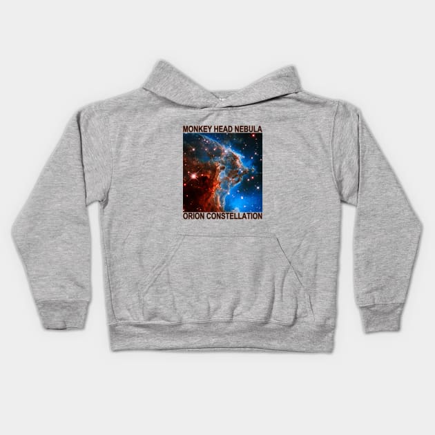 Monkey Head Nebula Kids Hoodie by RockettGraph1cs